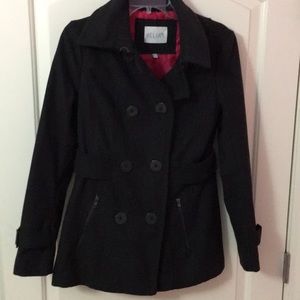 Black lined pea coat.